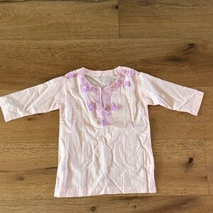 Pottery Barn Kids Light Pink Long Sleeve Swim Tunic Coverup with Tassels Toddler